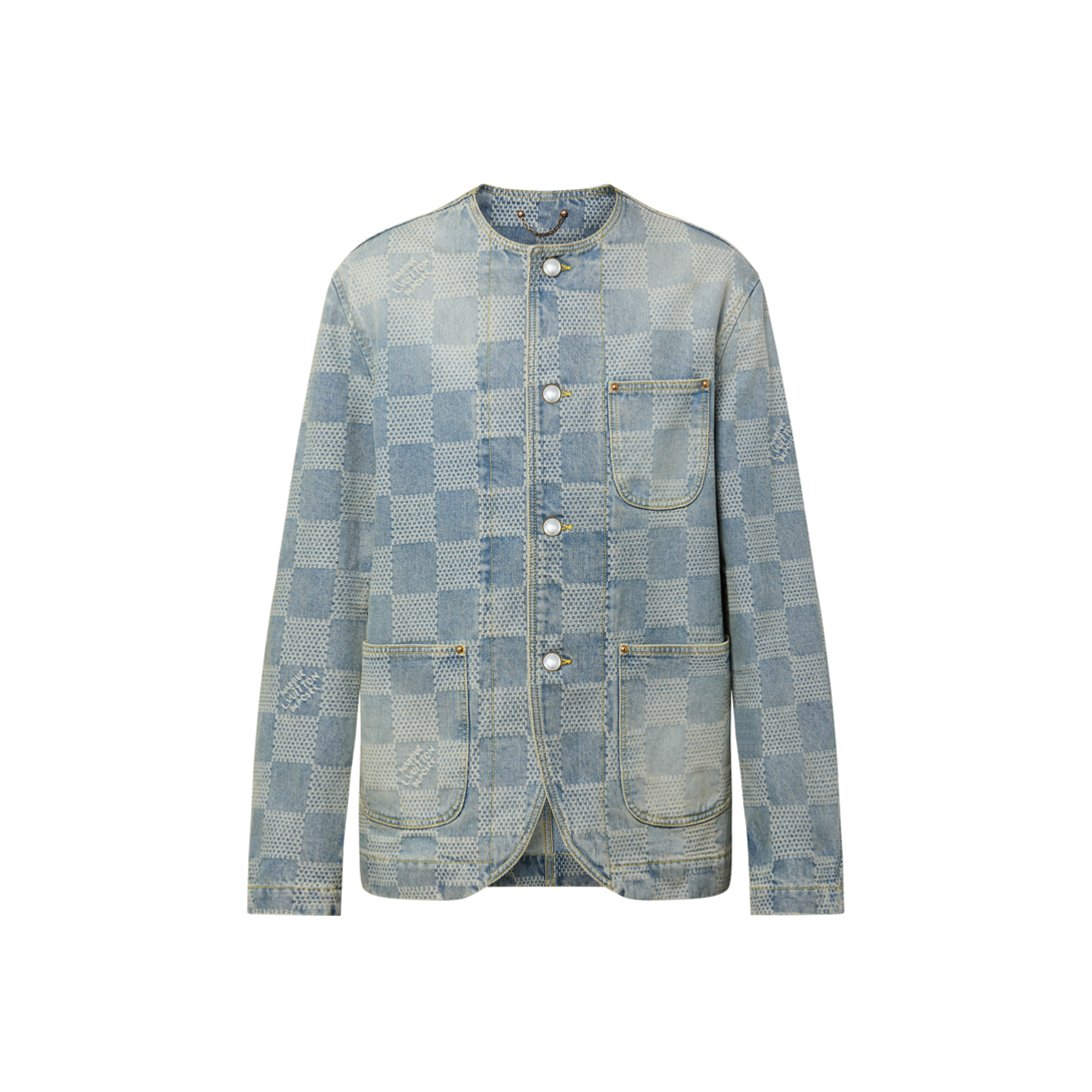 ジャケット・アウター Louis Vuitton Damier Denim Jacket Louis Vuitton Damier Damoflage Classic Denim Jacket Indigo